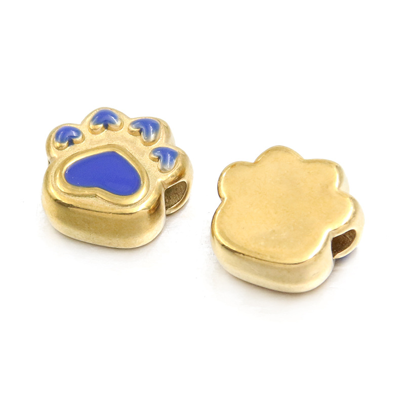 9:No. 4 Dark blue cat paw bead 7X15X14mm