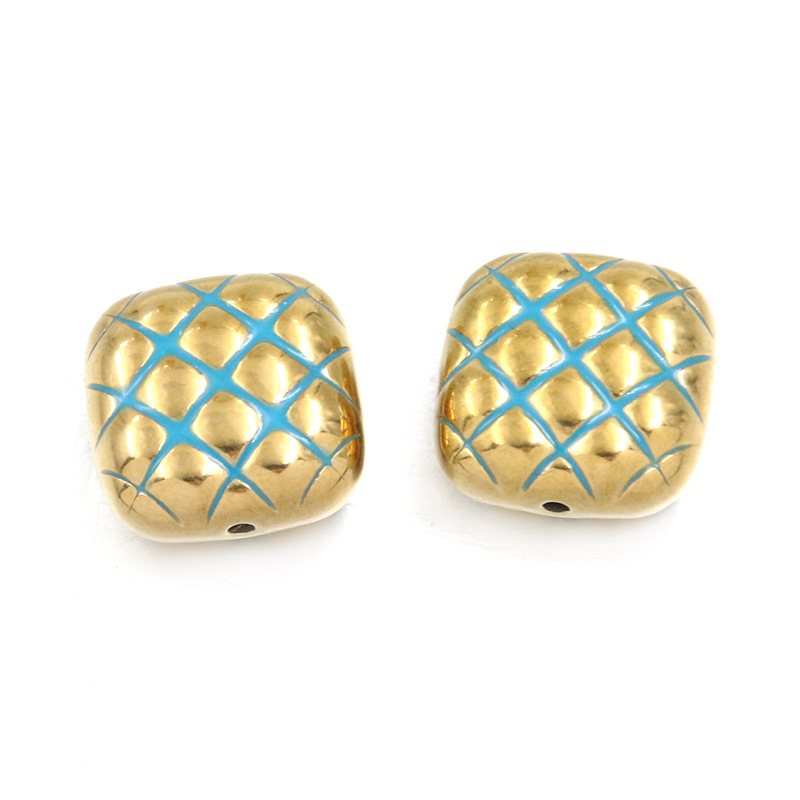 17:No. 6 Blue grid bead 8X14mm