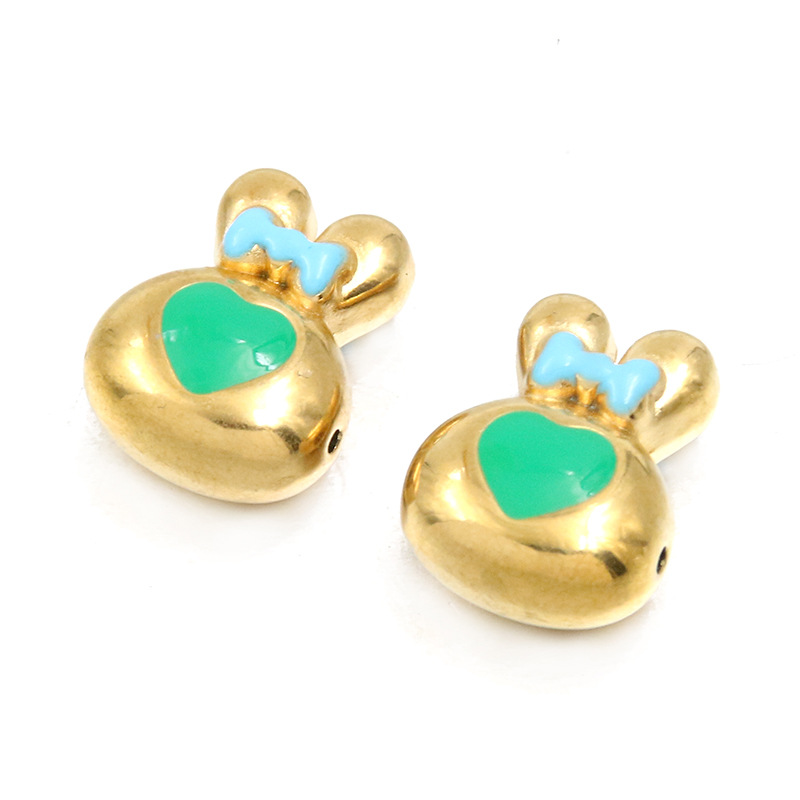 23:No. 7 Green rabbit-head bead 8X14X17mm