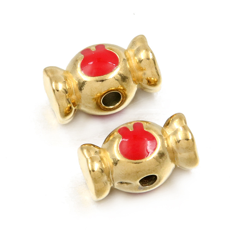 30:No. 8 Red candy beads 10X18mm