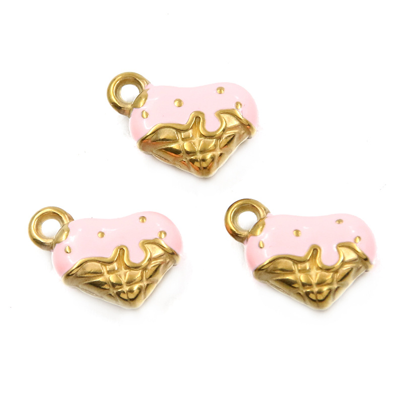 8:pink double-sided heart 13X14mm