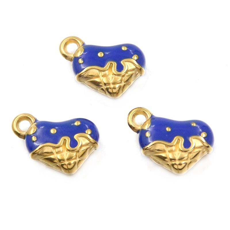 9:dark blue double-sided heart 13X14mm