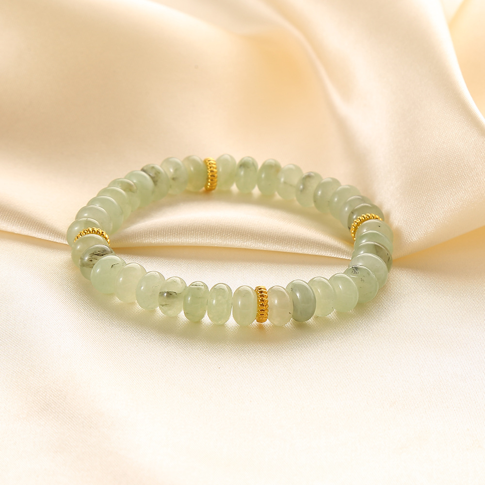 2:Imitation green hair crystal abacus bead bracelet