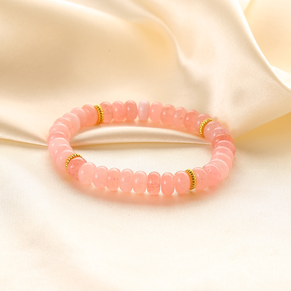 3:Colored pink jade abacus bead bracelet