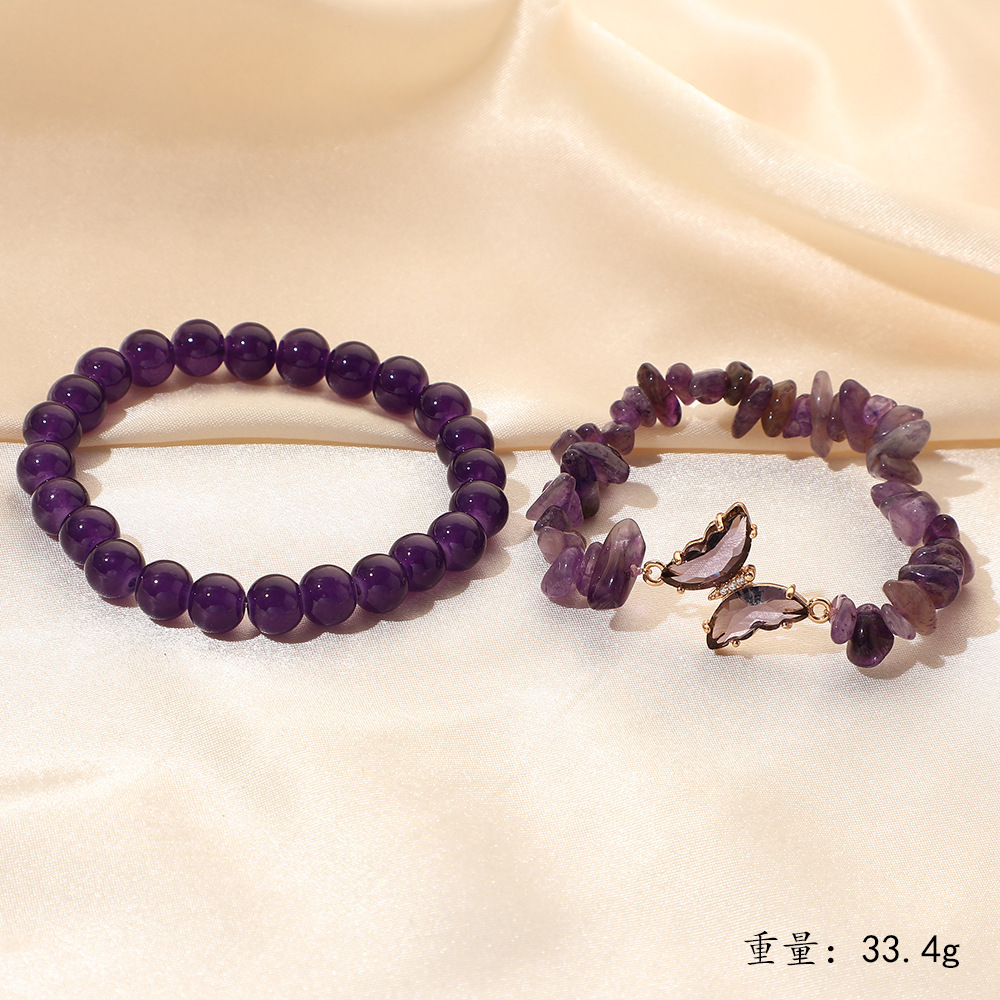 Amethyst (glass) + crushed amethyst