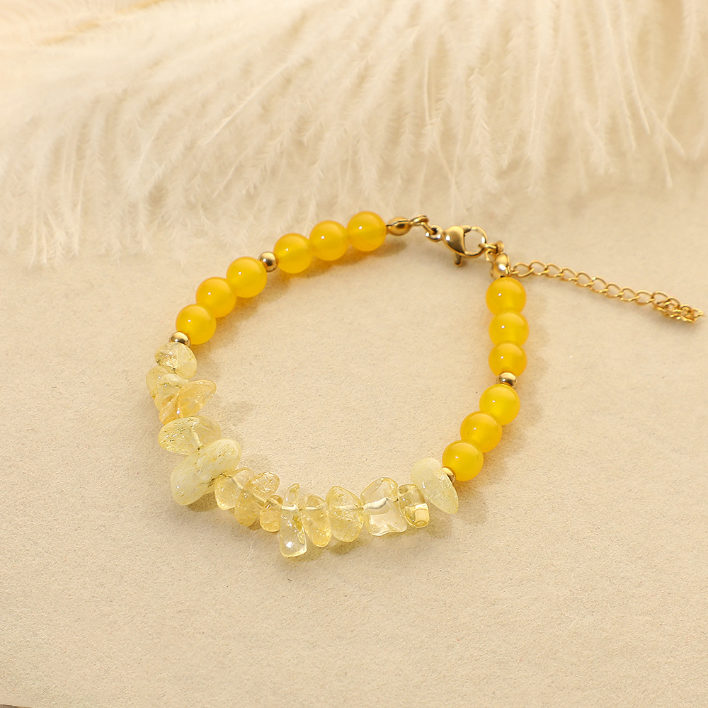 Yellow quartz crushed stone + yellow agate