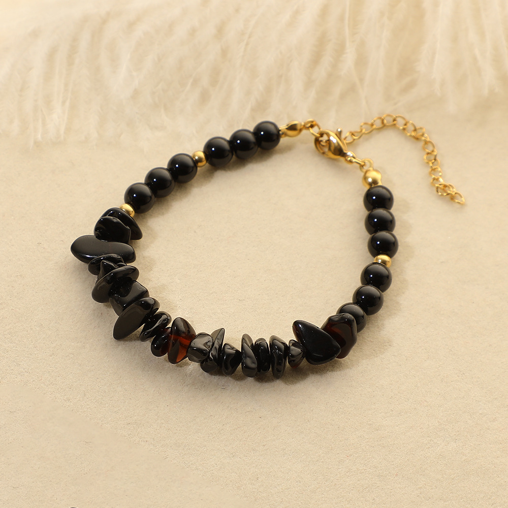4:Garnet gravel + black agate (glass)
