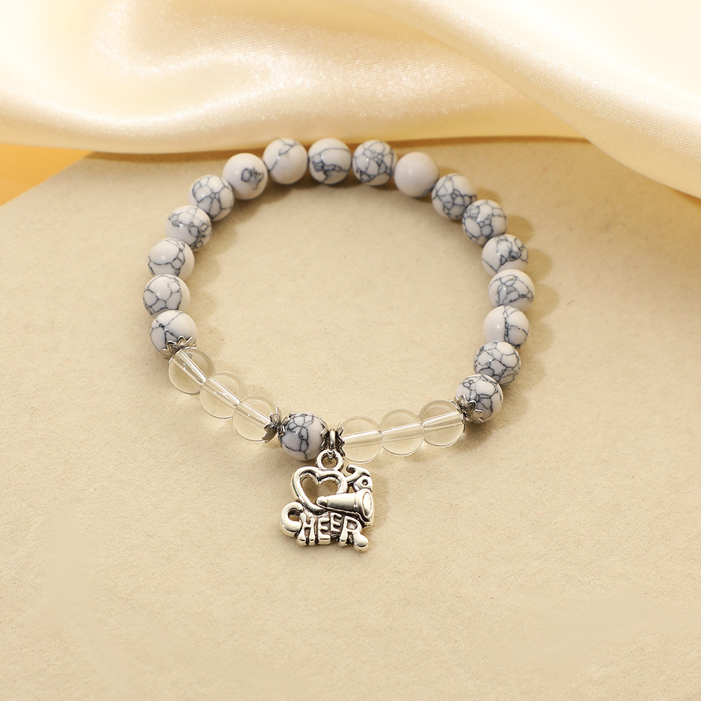 1:White pine + white crystal (glass) bracelet