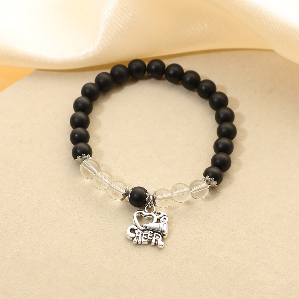 3:Black agate (glass) + white crystal (glass) bracelet