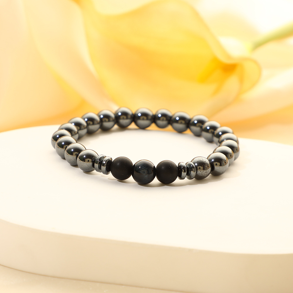 Black gallstone + black tiger's eye