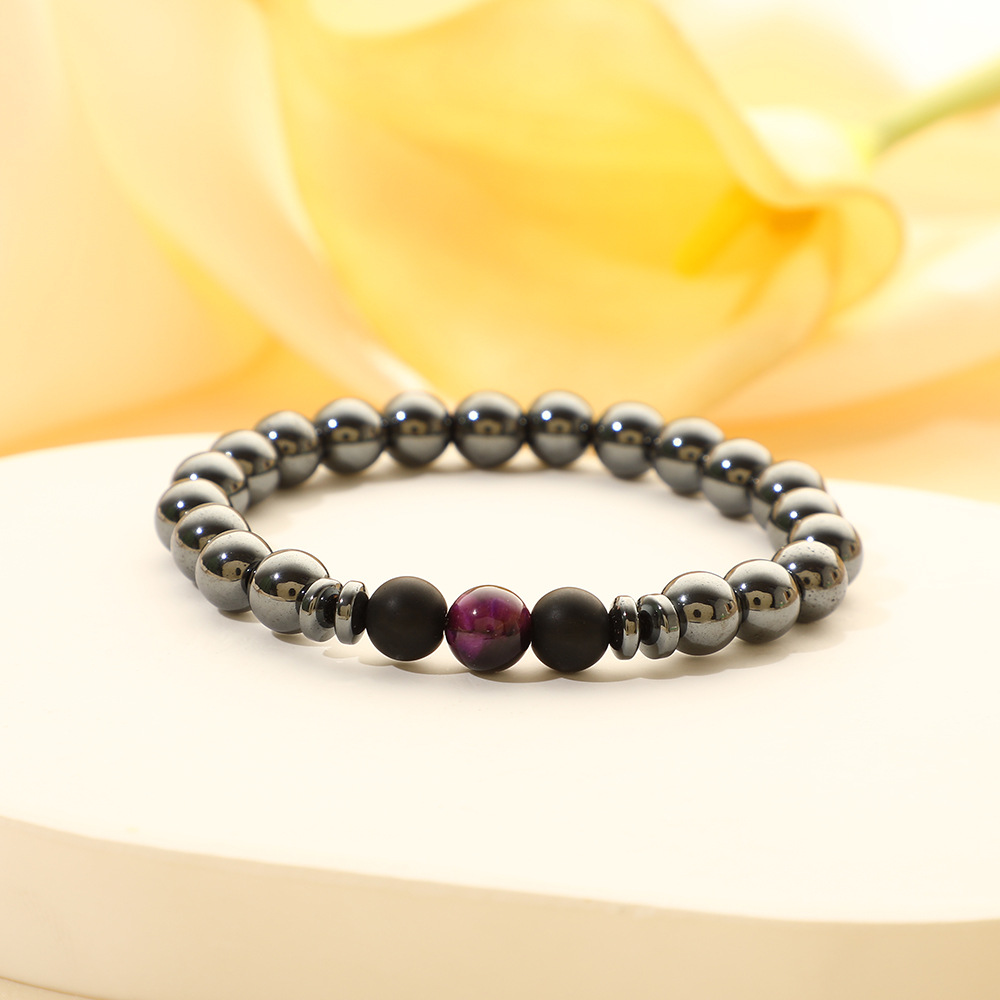 6:Black gallstone + purple tiger eye bracelet