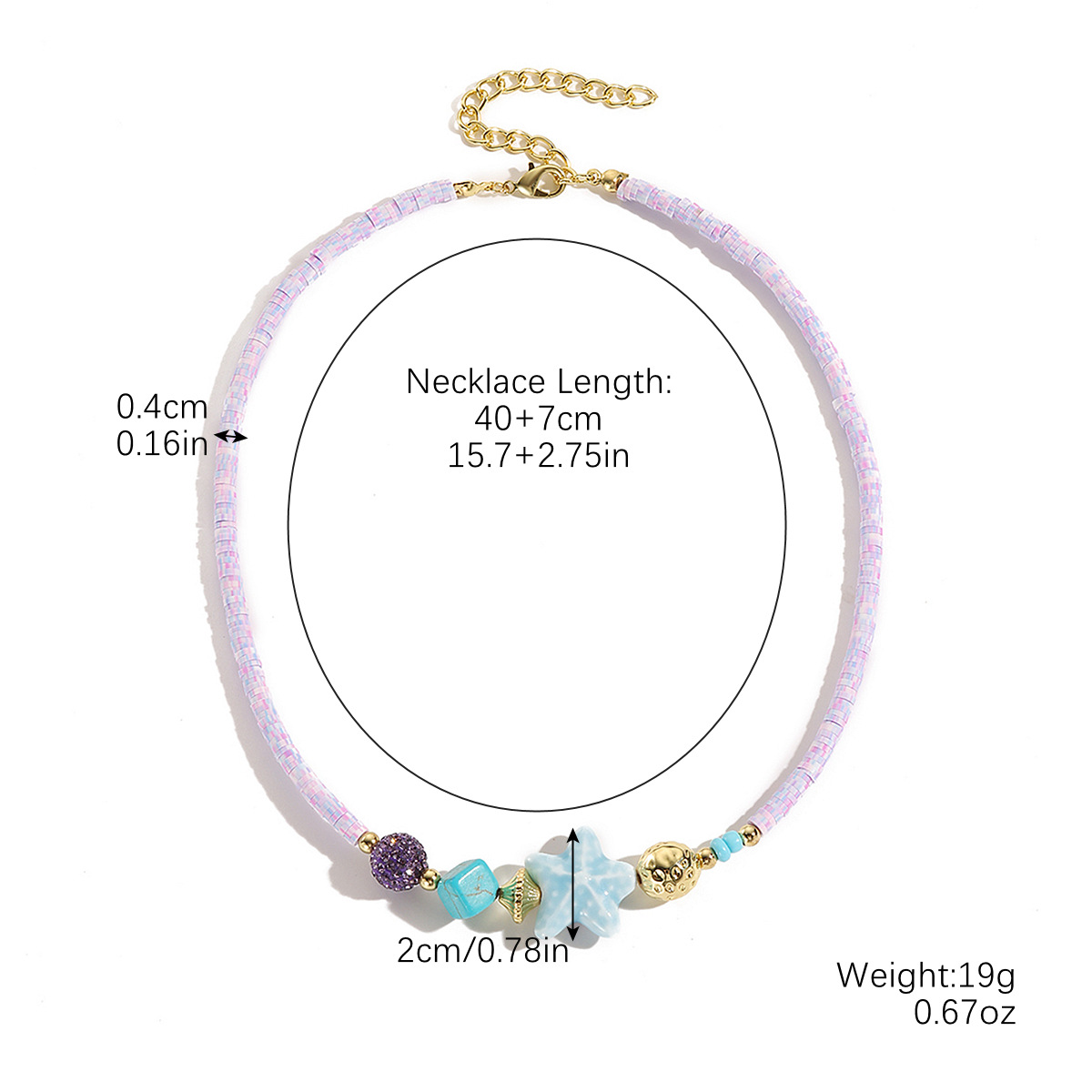2:N2409-6 light purple Porcelain Starfish