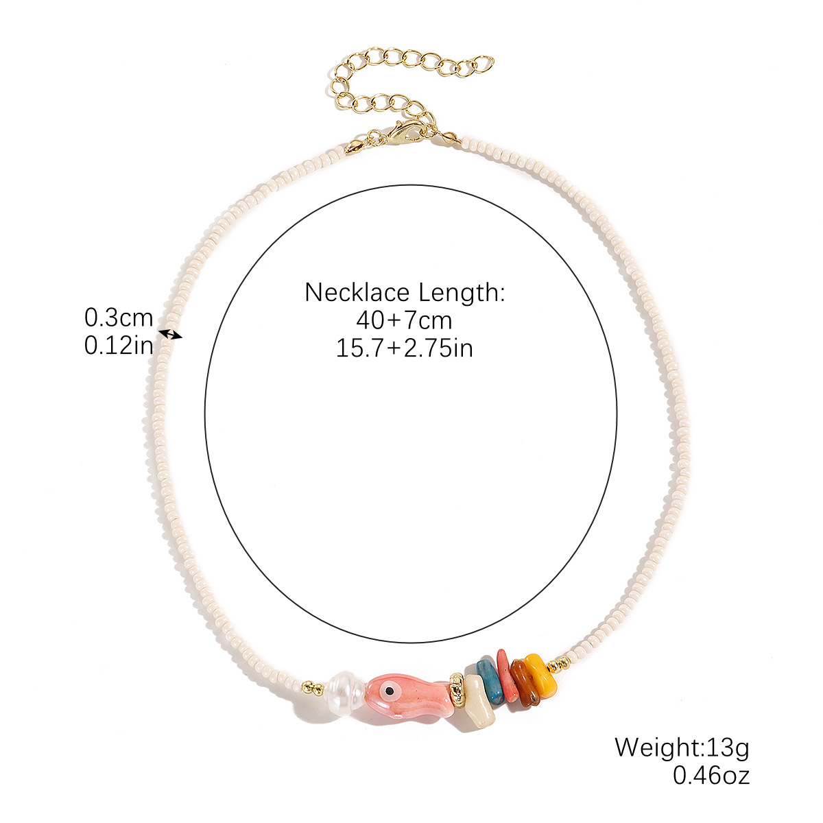 6:N2409-10 white rice bead fish