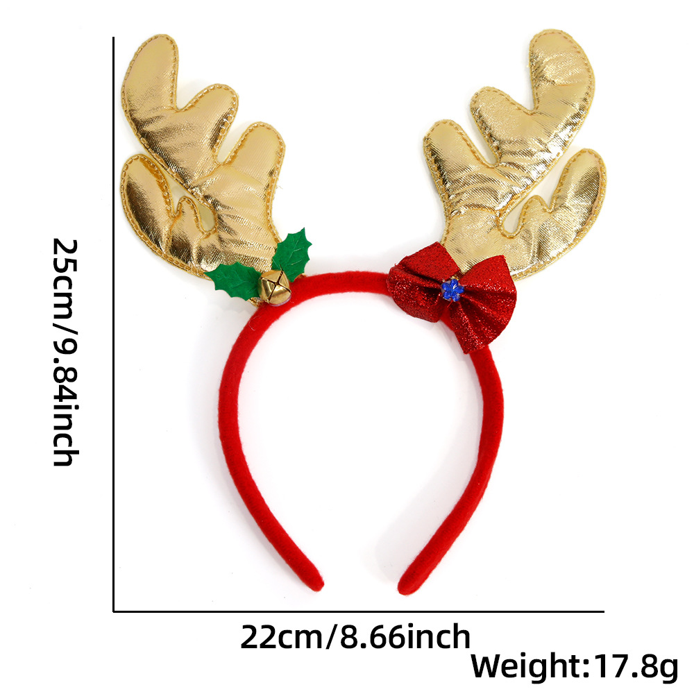 Golden antler bow bell headband