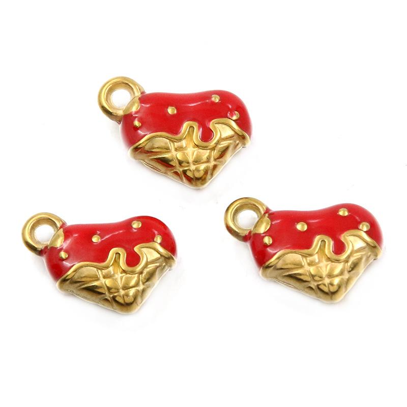 red double-sided heart 13X14mm