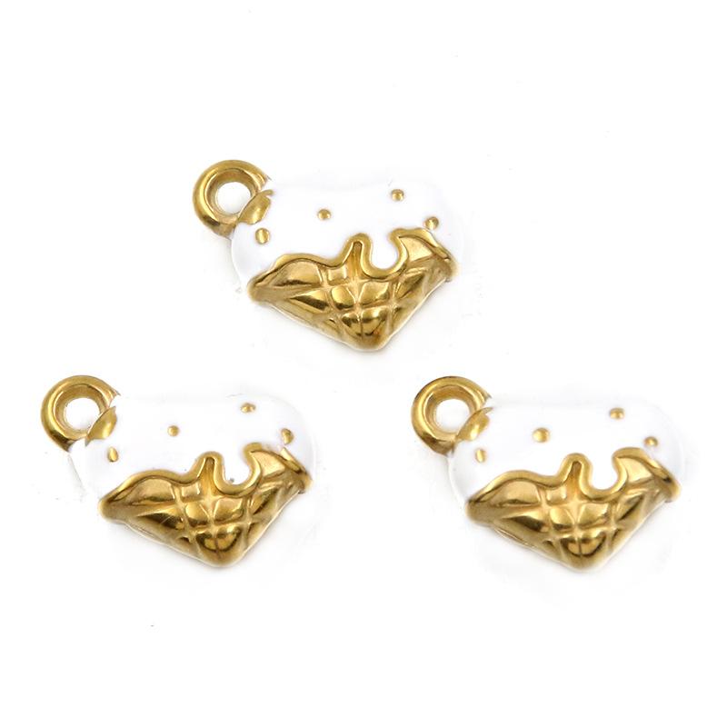 White double-sided heart 13X14mm