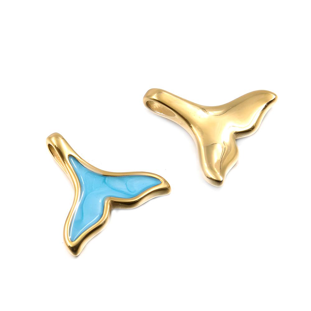 Blue fish tail 20X20mm