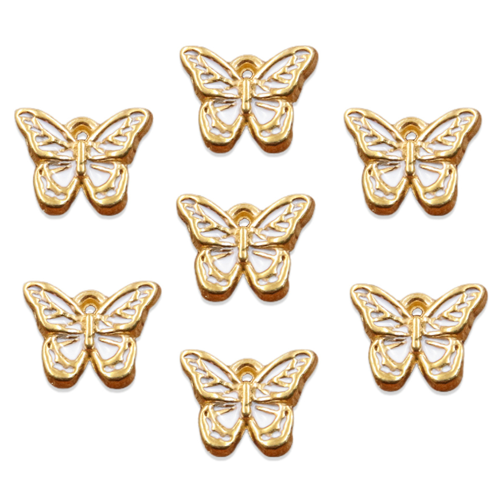 No. 3 white butterfly 8X11mm