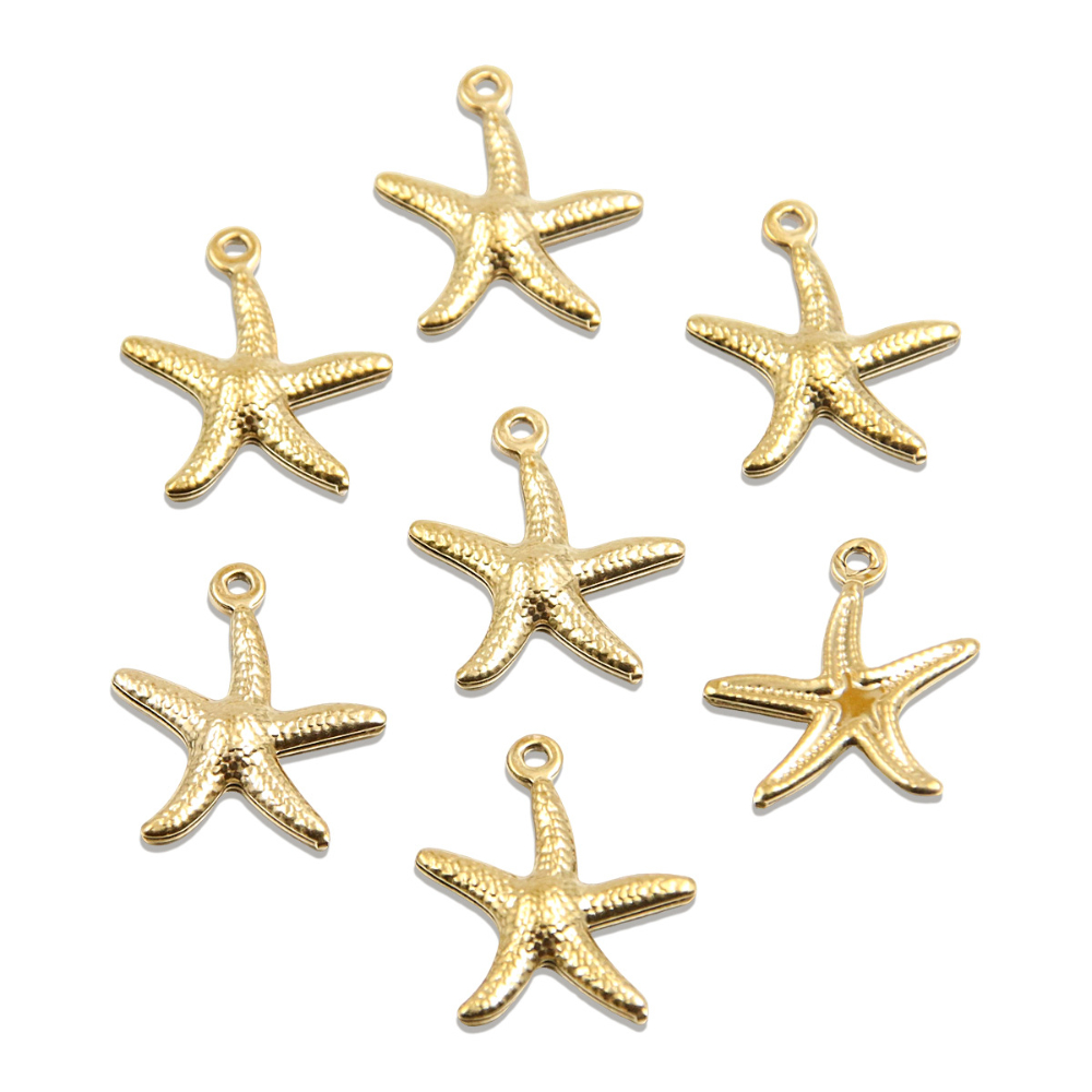 Golden starfish 15x17mm