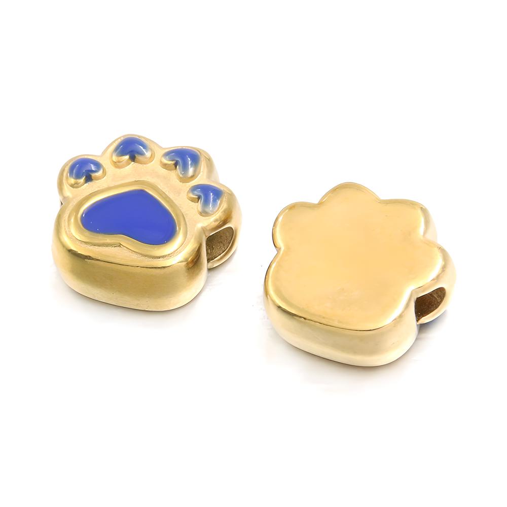 No. 4 Dark blue cat paw bead 7X15X14mm