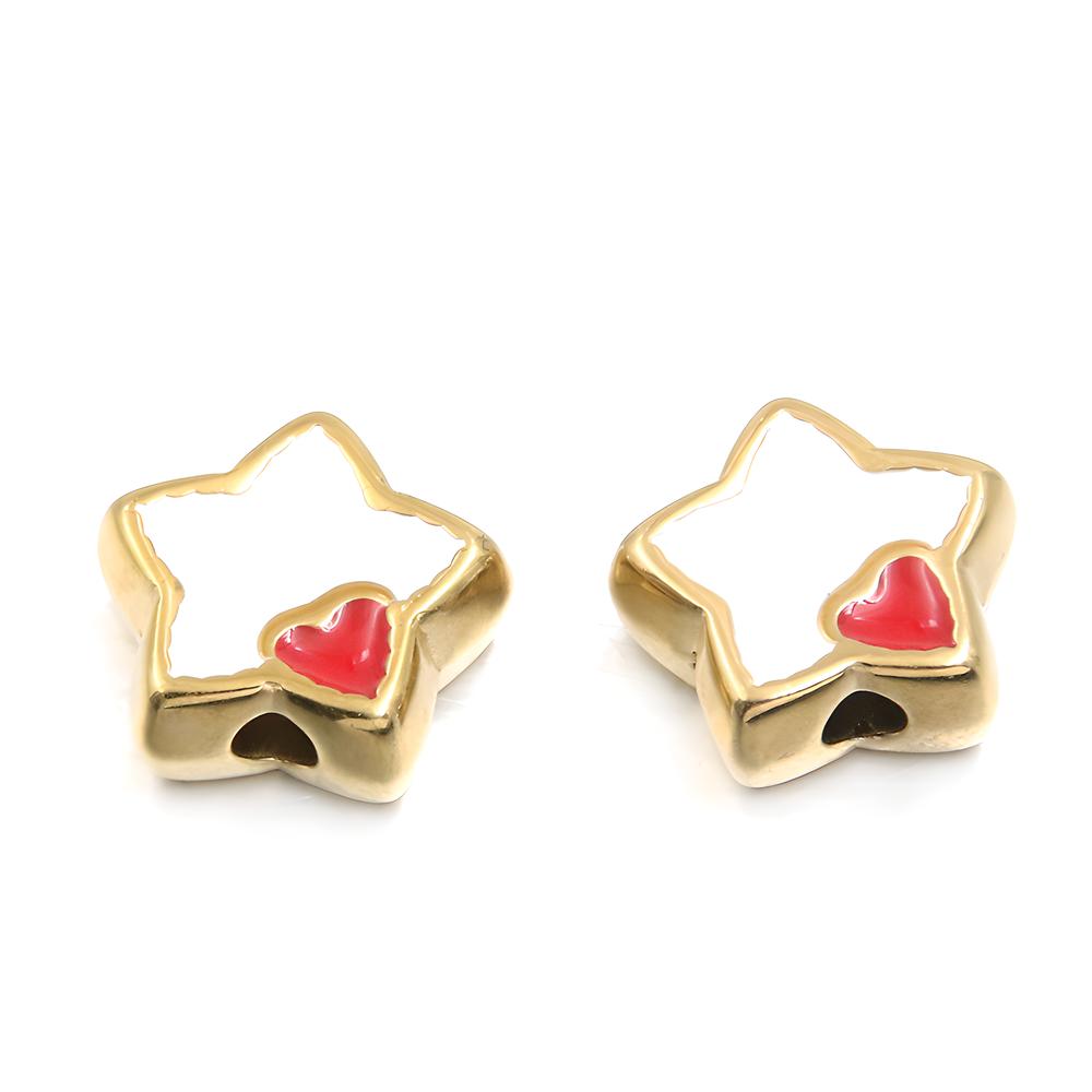 No. 5 White five-pointed star bead 6X15mm