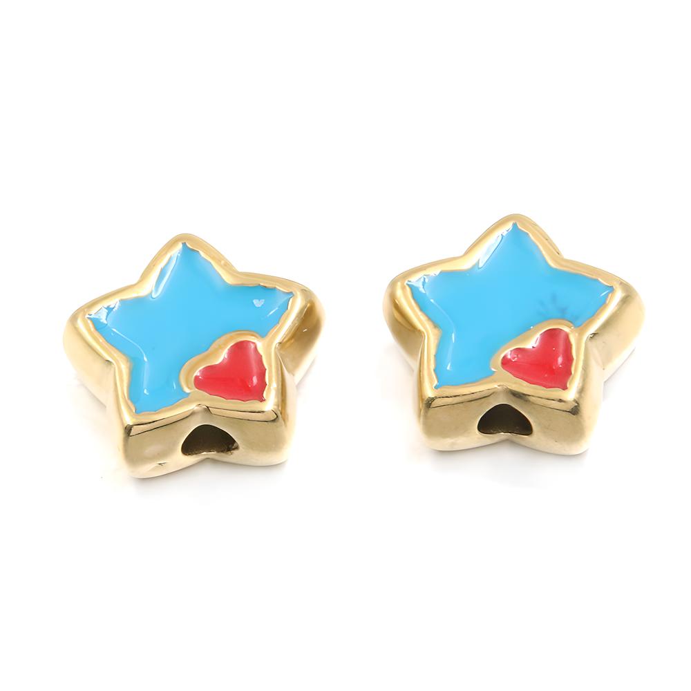 No. 5 Blue five-pointed star bead 6X15mm