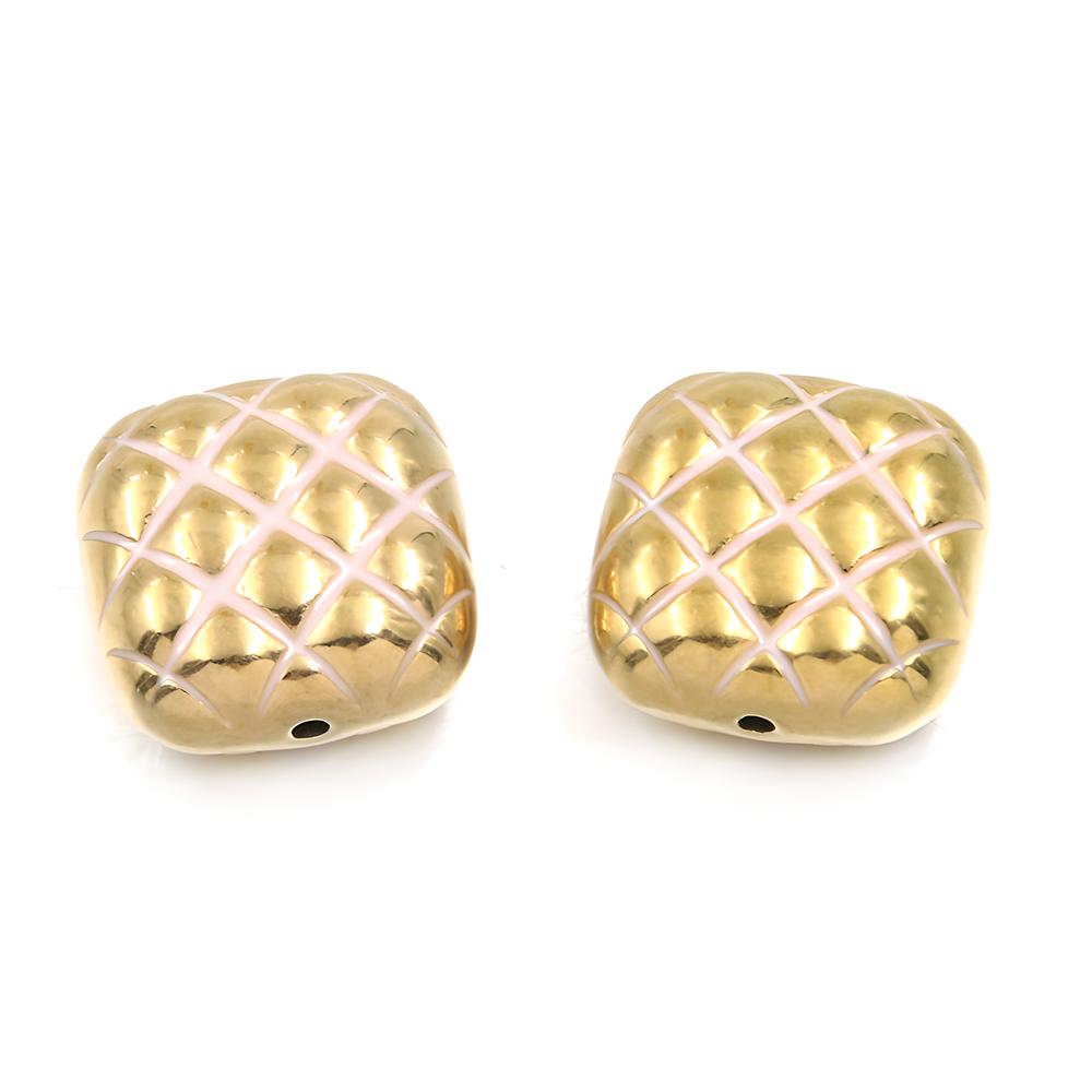 No. 6 Pink grid bead 8X14mm