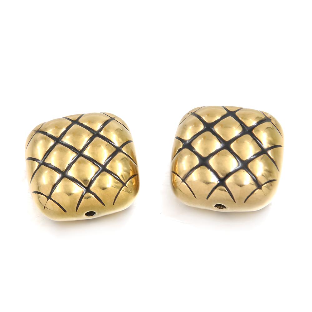 No. 6 Black grid bead 8X14mm