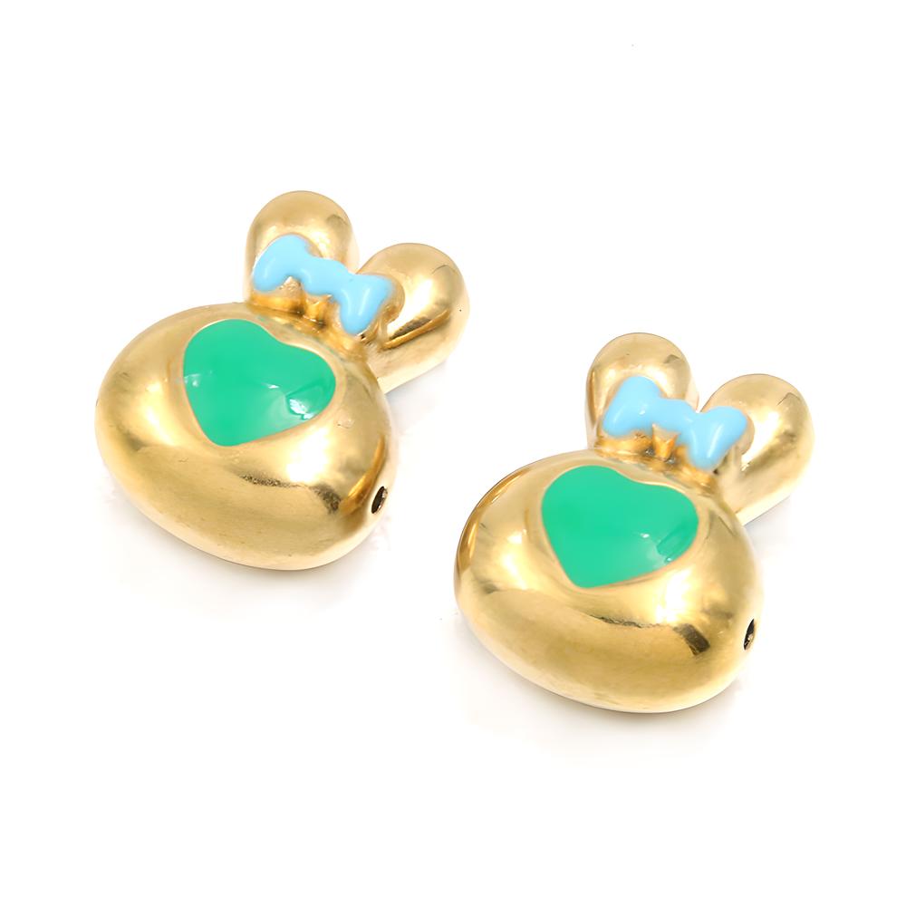 No. 7 Green rabbit-head bead 8X14X17mm