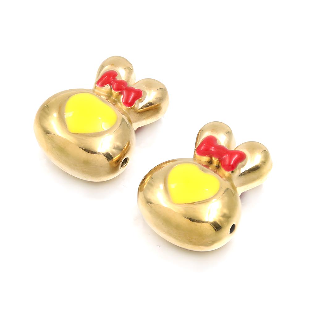 No. 7 Yellowrabbit-head bead 8X14X17mm