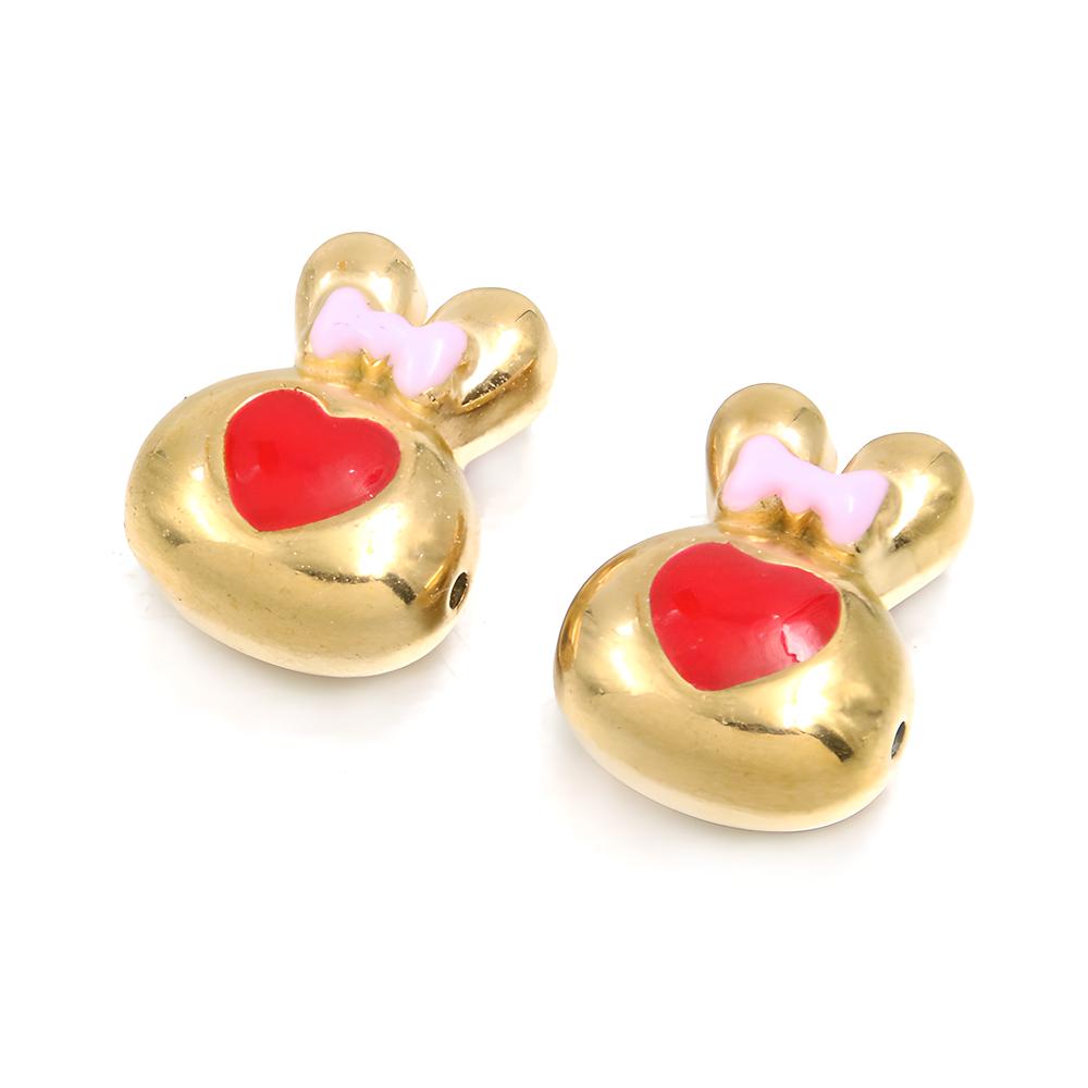 No. 7 Red rabbit-head bead 8X14X17mm