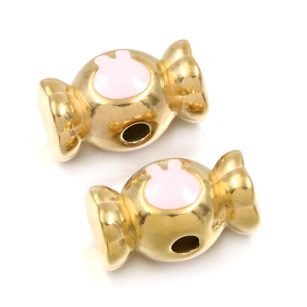 No. 8 Pink candy beads 10X18mm