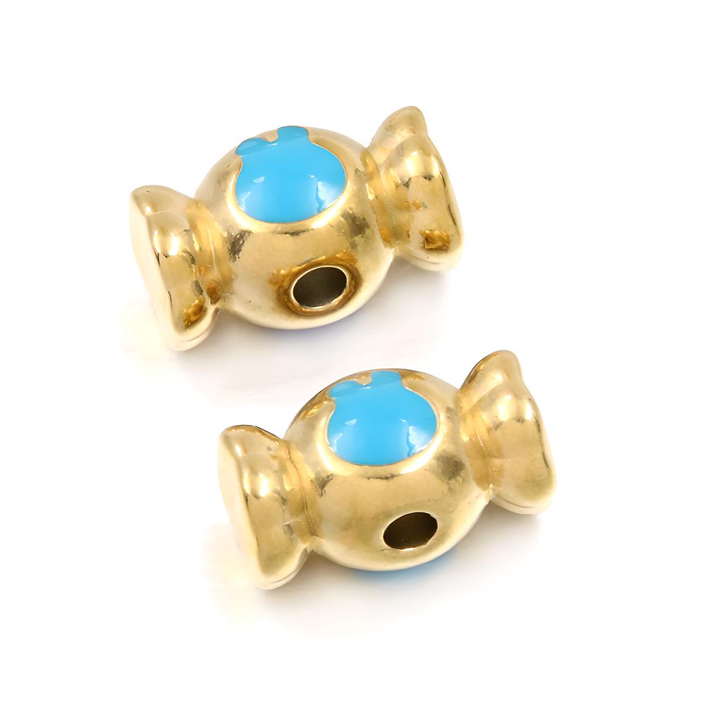 No. 8 Blue candy beads 10X18mm