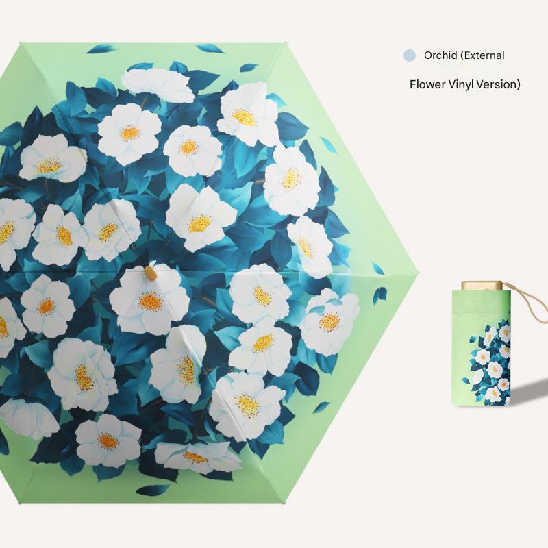 Six-fold six-bone vinyl fabric outer orchid flower