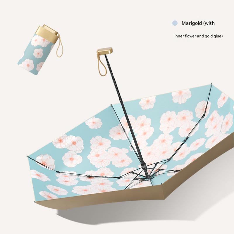 Six-fold six-bone gold glue fabric inner Calendula