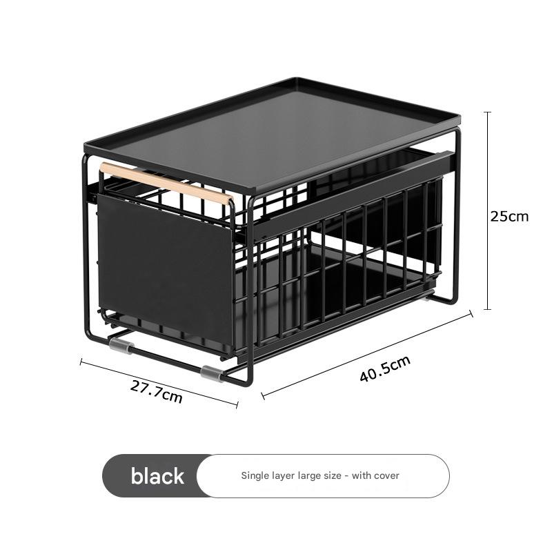 Large with lid-Black-wooden stick