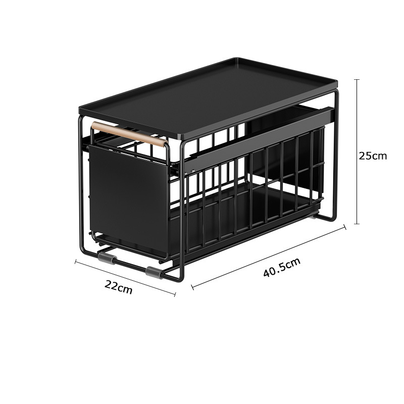Small size with lid-Black-wooden stick