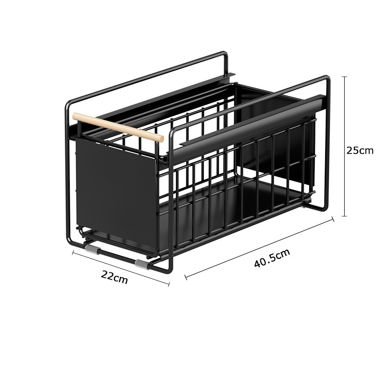 Small size without cover-Black-wooden stick