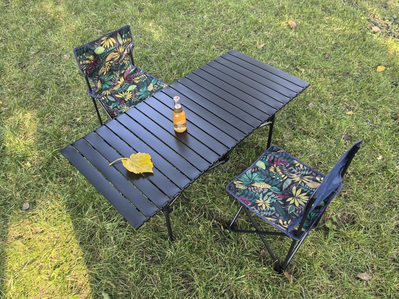 120cm long table and 2 leaves folding chair