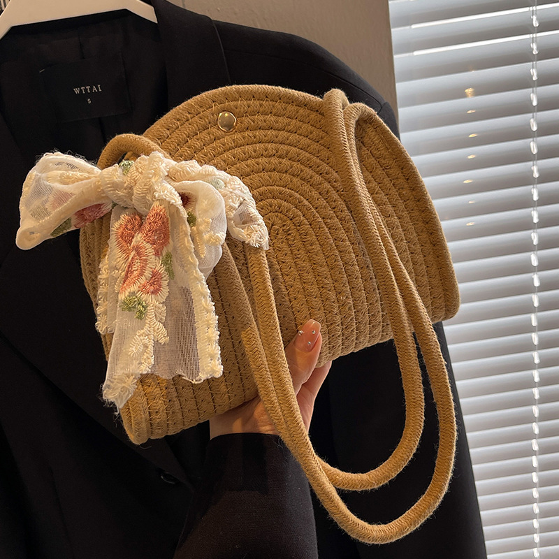 Khaki   ribbon silk scarf