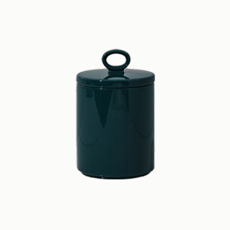 Dark green-ring porcelain cover (14*14 * 22CM)(1900ML)