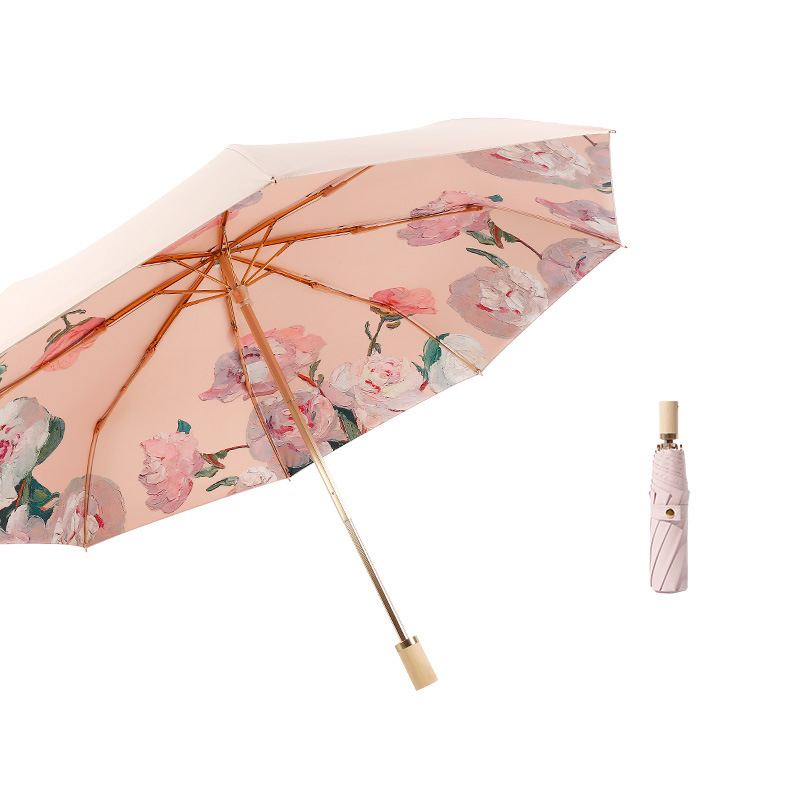 Gold rod color glue powder peony-three fold 8 bone