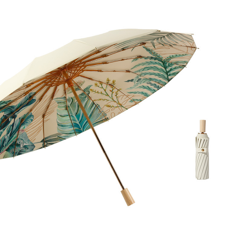 Gold rod color glue banana leaf-three fold 16 bones