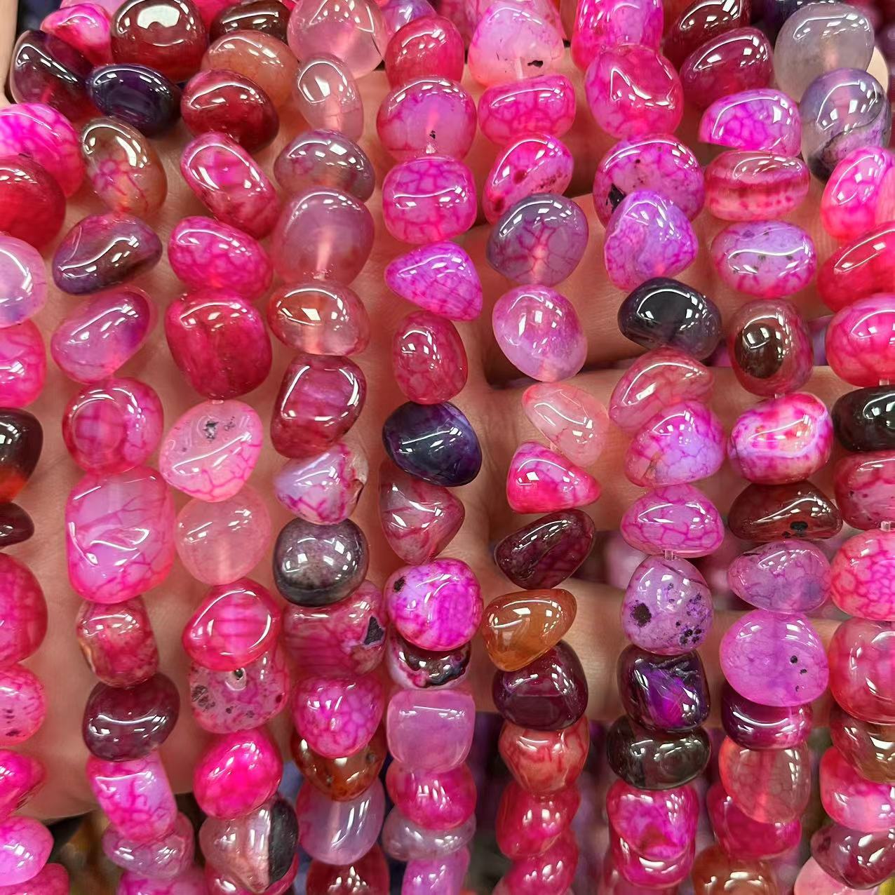 Bright pink striped agate