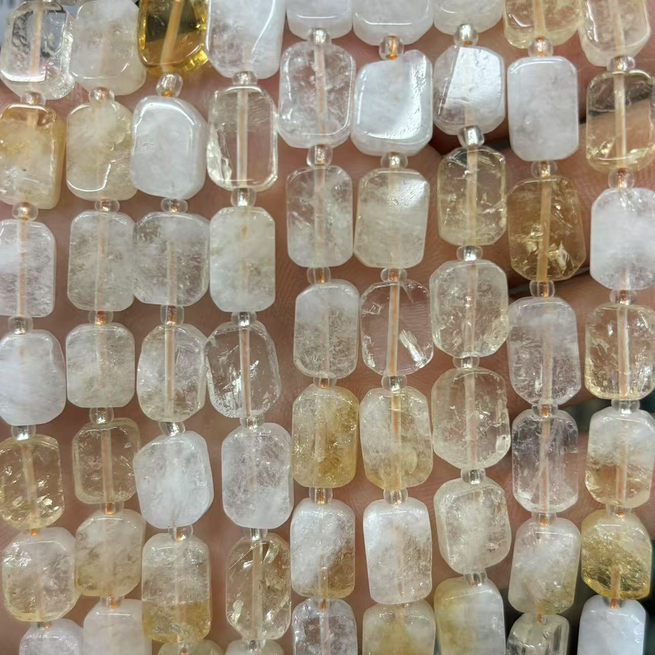 Yellow pagoda crystal 8x12mm (about 28 pieces)