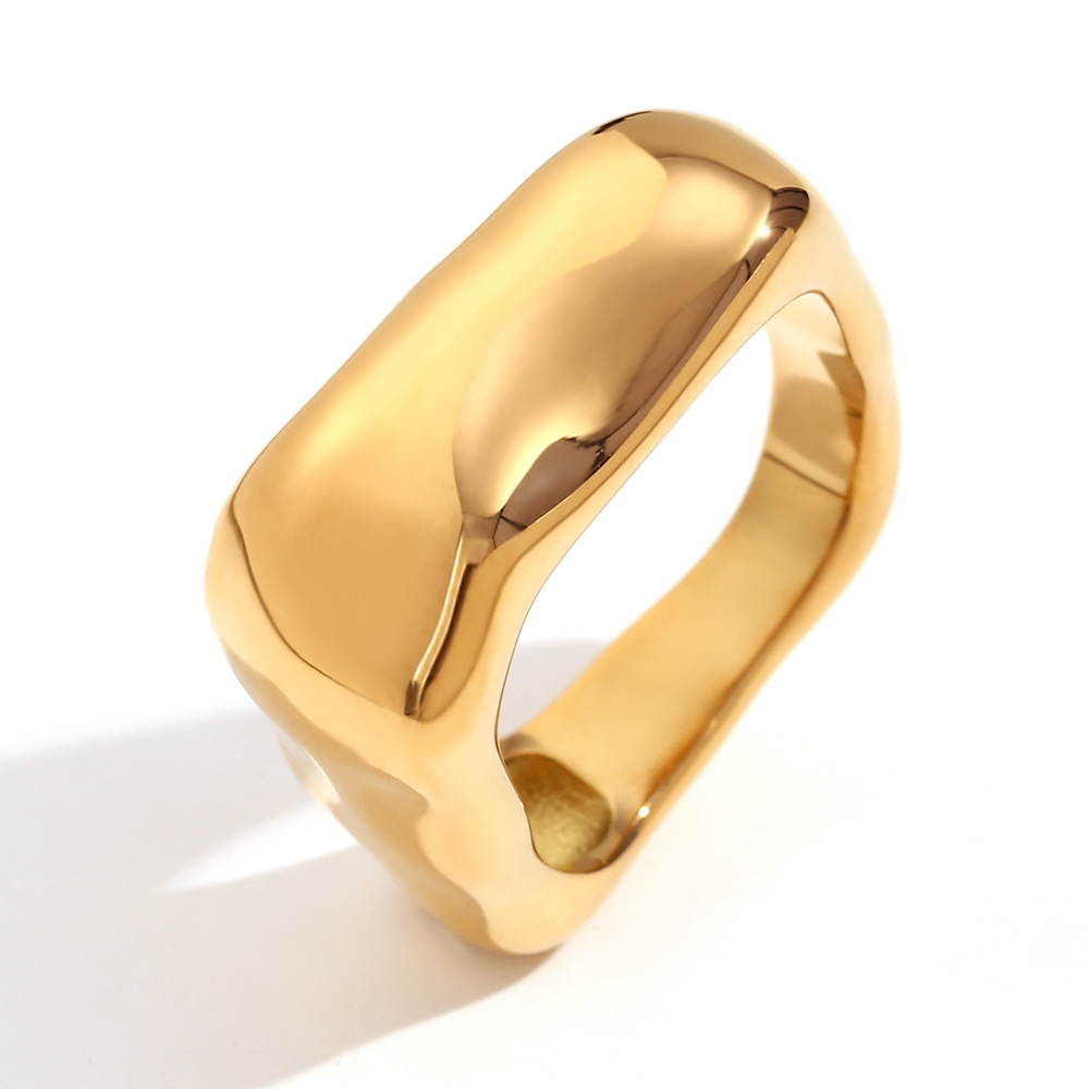 6:Simple Square Geometric Ring-Gold