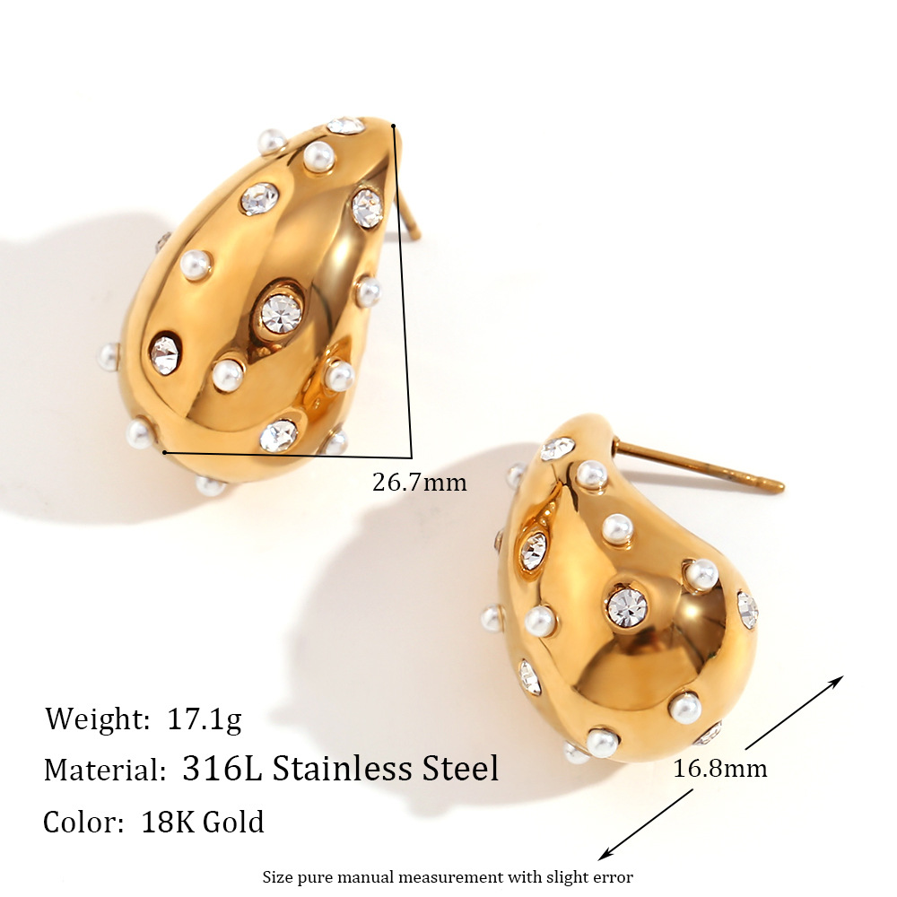 Hollow-out three-dimensional drop earrings on the