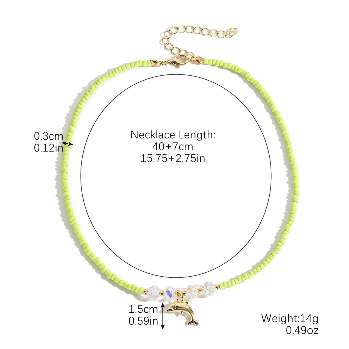 19:N2410-23 light green Crystal Dolphin