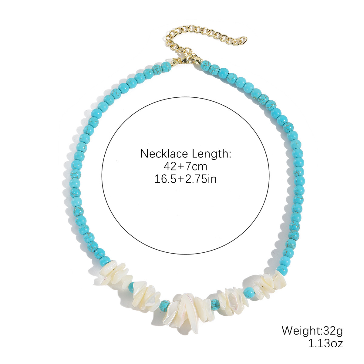 N2501-14 round turquoise   shell