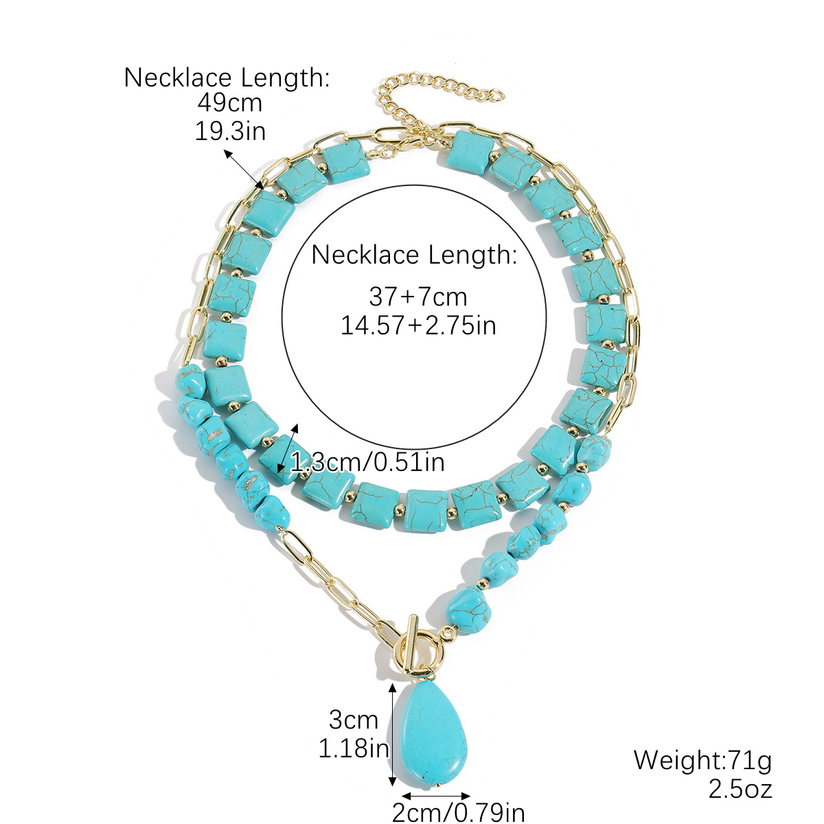 10:N2501-18 double layer turquoise